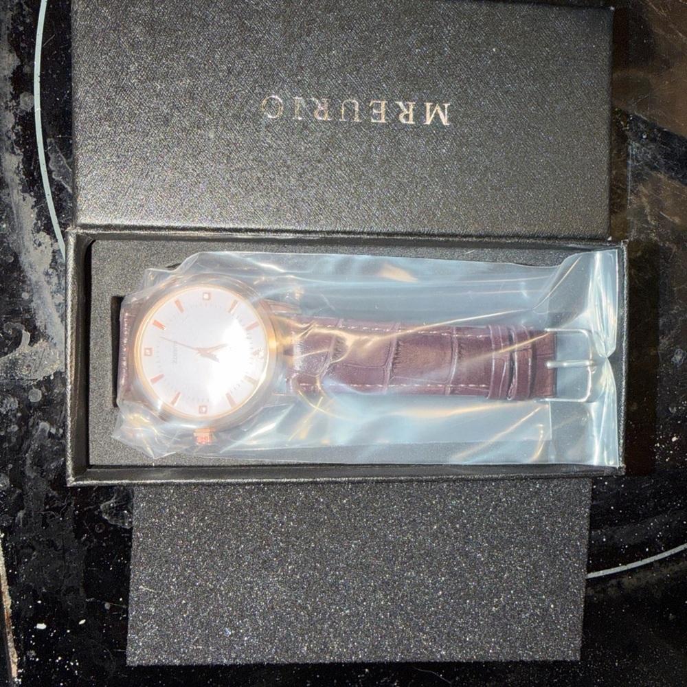 Meruro Brown Leather Strap Watch